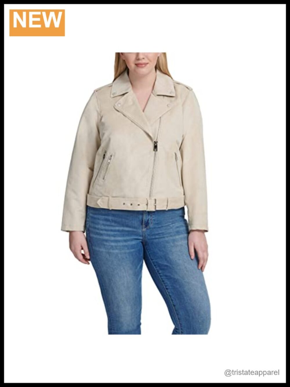 Faux Suede Asymmetrical Belted Motorcycle Jacket Women